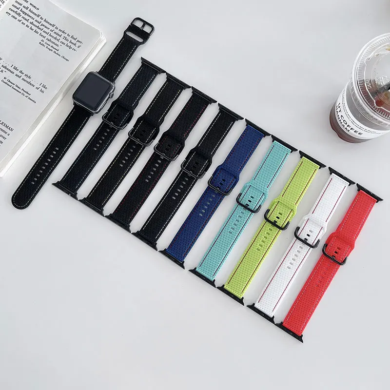 

Silicone Strap For Apple Watch Bracelet 44mm 40mm Watchband For Apple Watch Band Correa For iWatch 7 6 Se 5 4 3 band 38mm 42 Mm