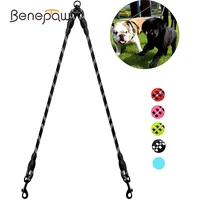 benepaw durable double dog leash coupler reflective strong dual pet leash lead 360%c2%b0 no tangle for small medium large dogs