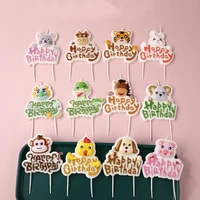 birthday cake topper decorations zodiac candle children boys girls years old monkey horse cow dog party dessert table decorate