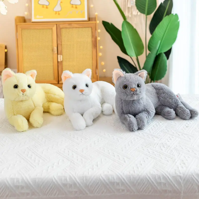 Желтый белый серый кошка имитация плюшевой искусственной кожи мягкие игрушки 28