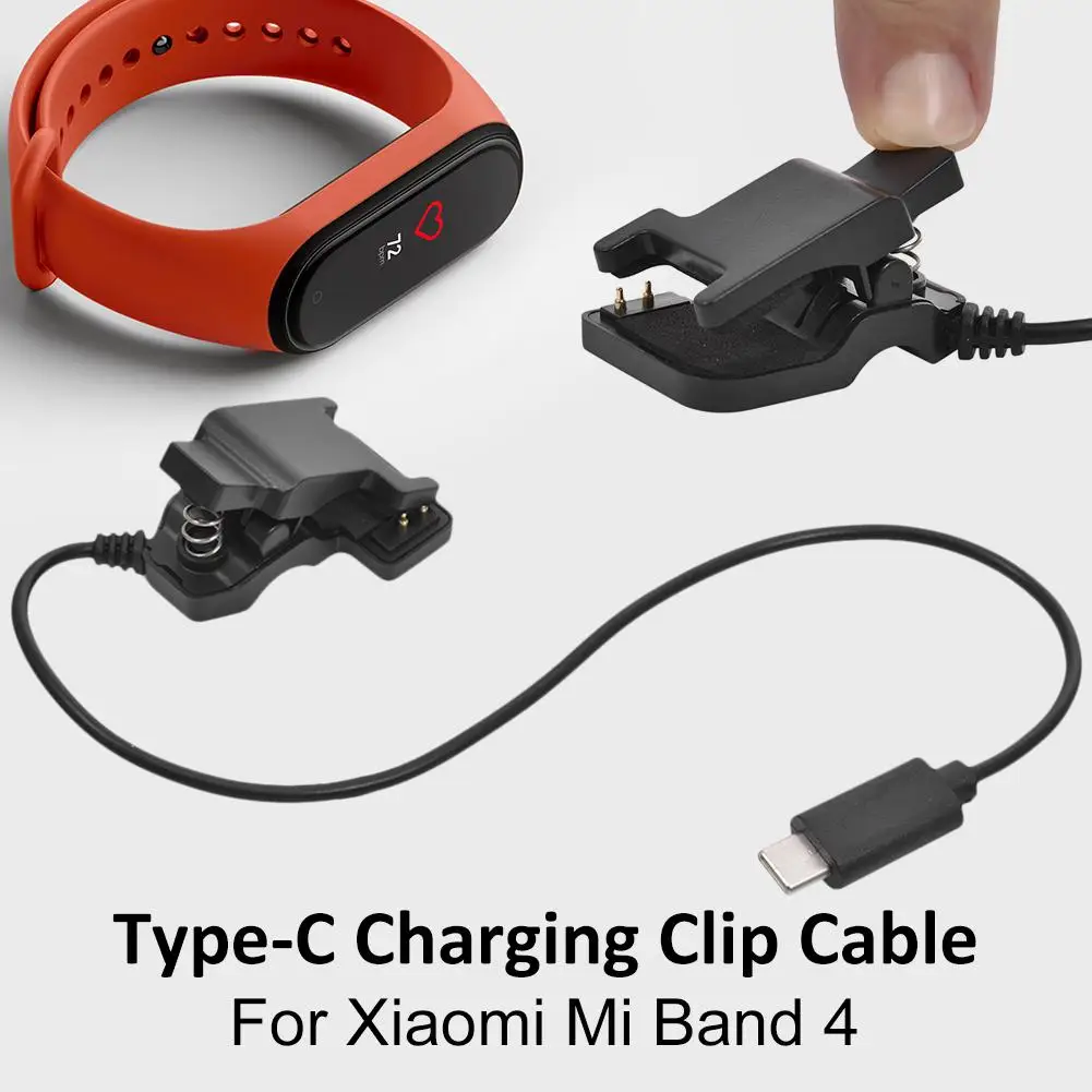 Usb type-c зарядный кабель для Xiao mi Band 4 сменный кабель зарядное устройство адаптер умный браслет аксессуары для mi Band 4 браслет