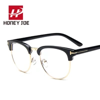 vintage half metal women men glasses frame square eyeglasses frame clear lens glasses optical spectacle frame spectacles