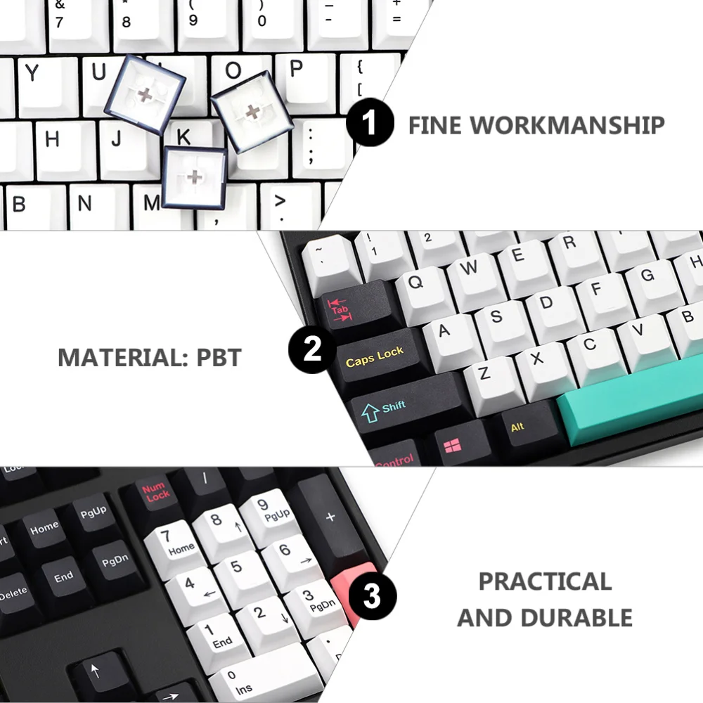 

1 Set of 122pcs Keyboard Key Caps Mechanical Keyboard Accessories Gift for Men