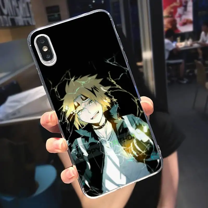 

Denki Kaminari My Hero Academia anime Phone Case Transparent for iPhone 6 7 8 11 12 s mini pro X XS XR MAX Plus