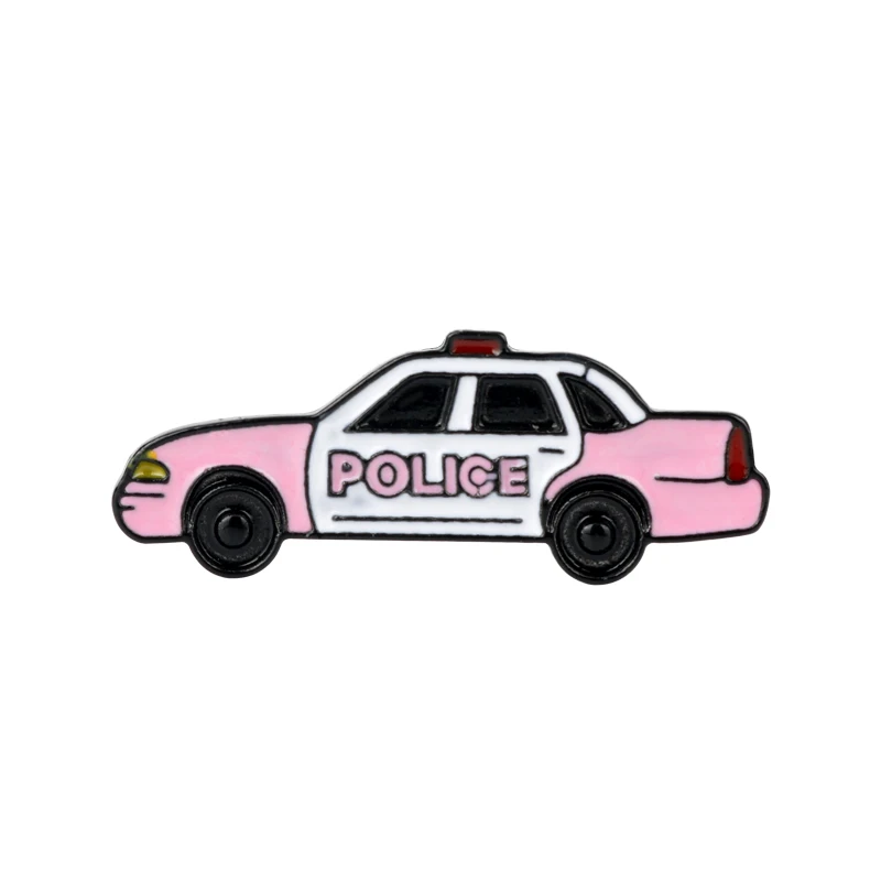 

Cartoon Pink Policeman Cop Sheriff Car Pins Fashion Enamel Brooch Lapel Badges Brooches For Men Women Gifts For Police Family