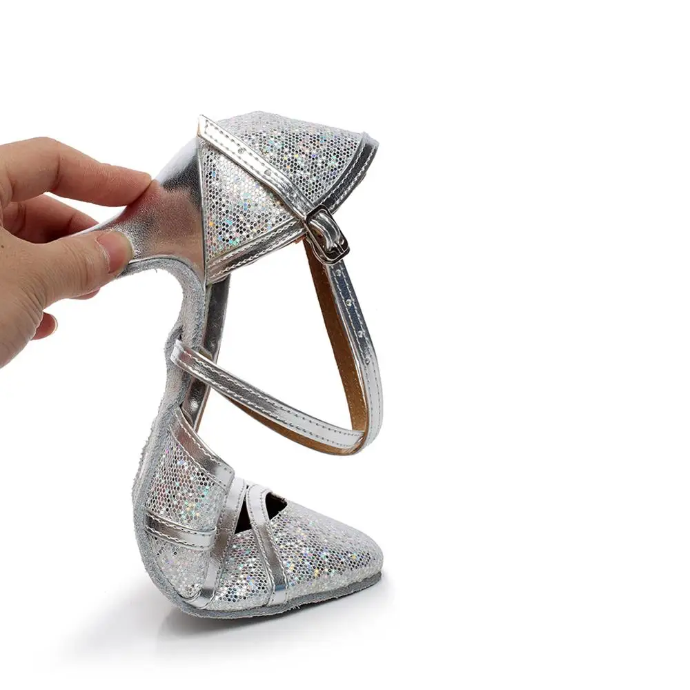 DKZSYIM золото/серебряный блеск Туфли для латинских танцев блестящие танцевальные