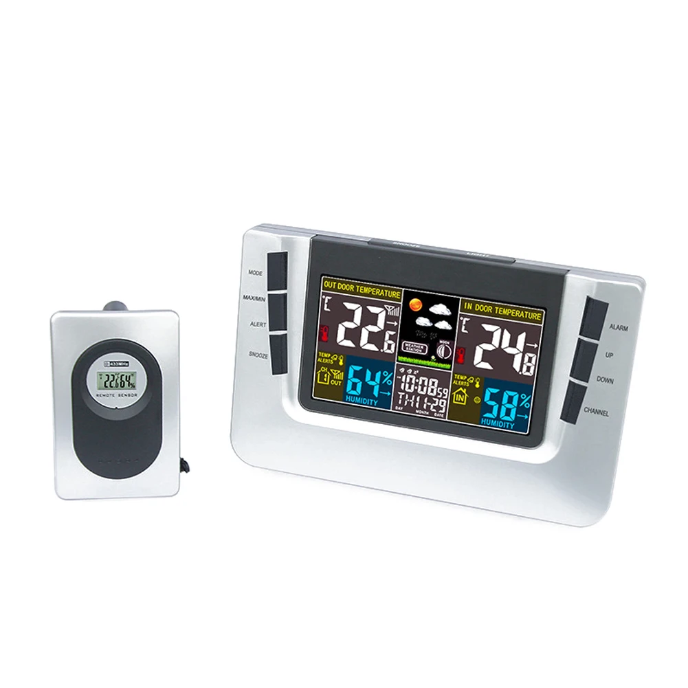 

Беспроводные многофункциональные часы H116G с USB для прогноза погоды, электронный термометр, измеритель влажности
