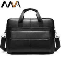 mva men briefcase bag leather laptop bag 14 inch mens leather computer bags for laptop shoulder bags water repellent business
