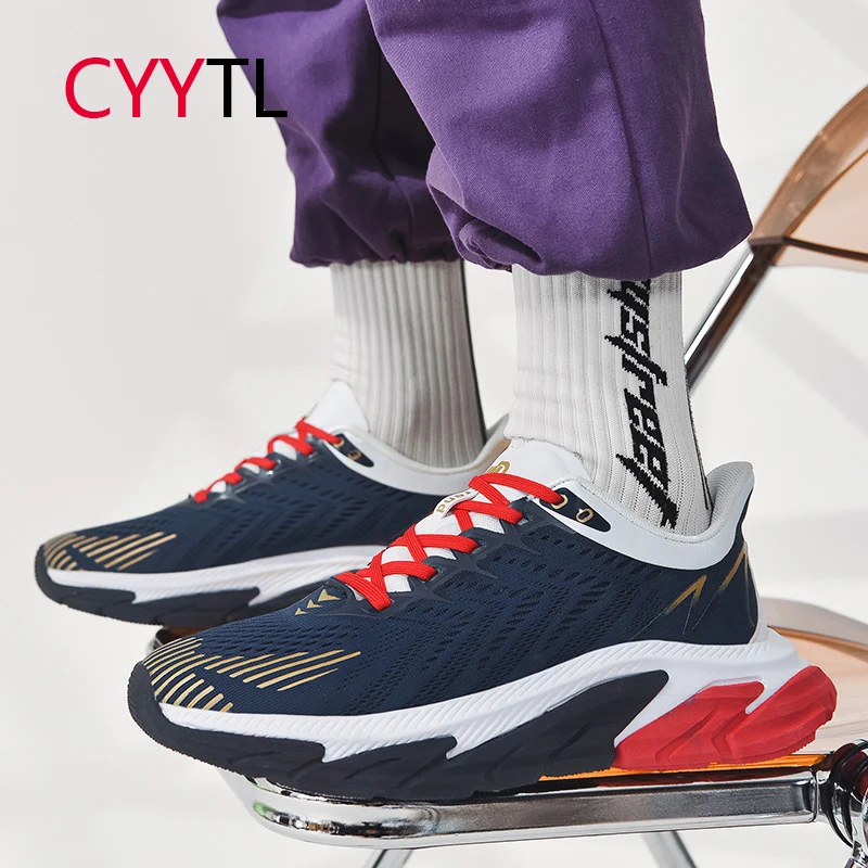 

CYYTL Men Running Shoes Breathable Lace up Youth Fashion Sneakers for Boys Mesh Sport Tennis Comfort Fitness Walking Footwear