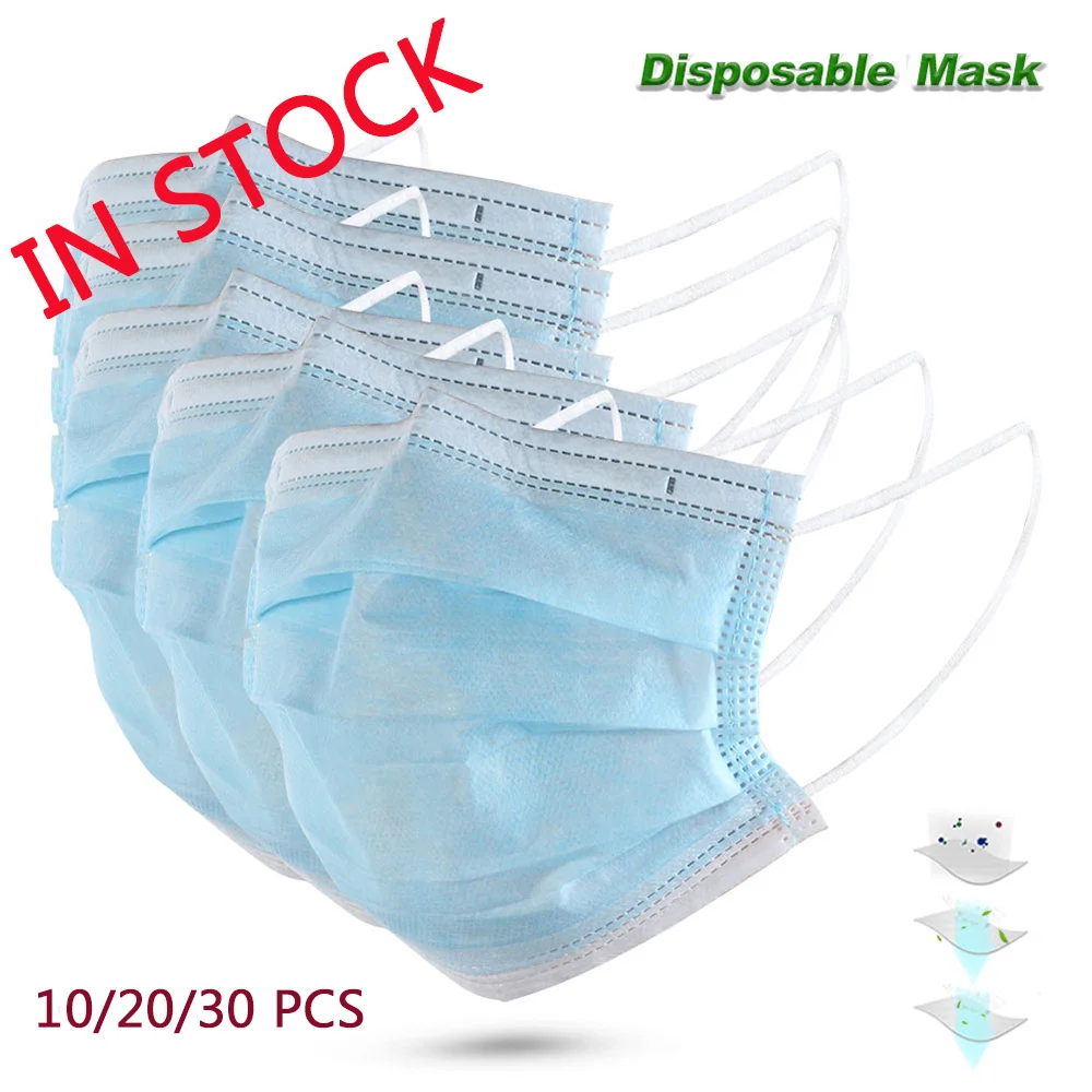 Быстрая доставка 3 слоя маски для защиты от пыли одноразовые лица фильтр защита