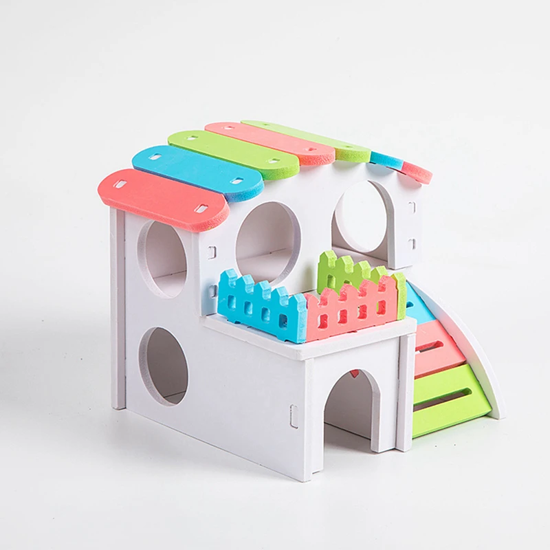 rainbow color hamster nest sleeping house luxury cage pet diy hideout hut toy small animal supplies hamster hideout free global shipping