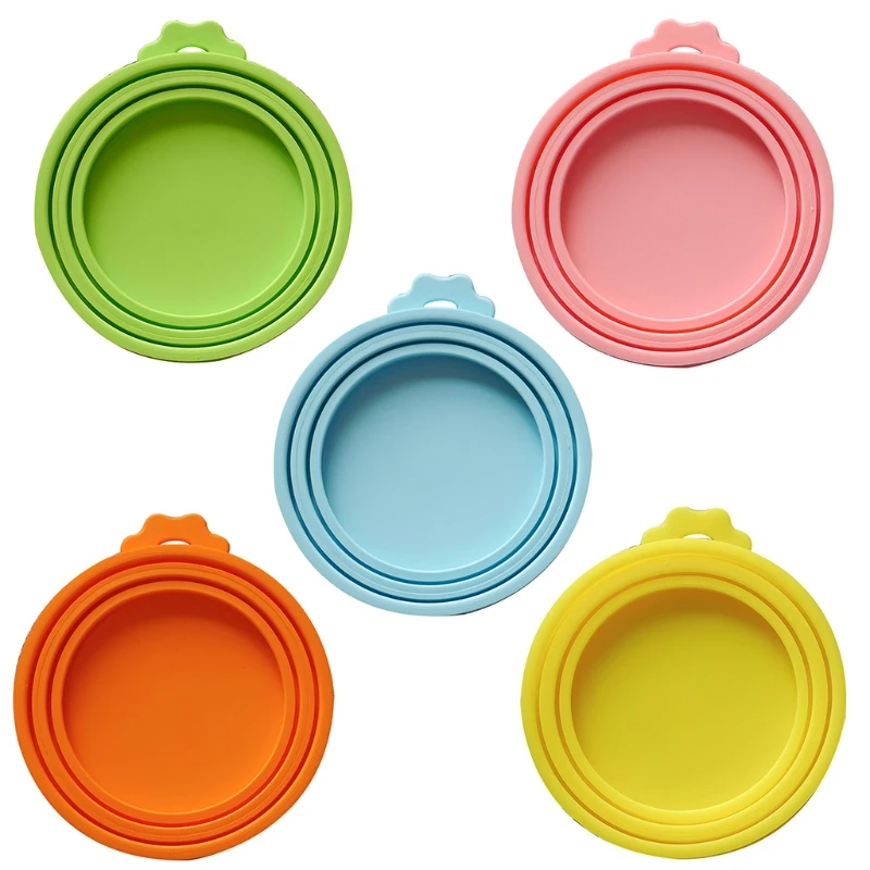 

5Pcs Pet Can Covers Universal Size Silicone Can Lids for Pet Food Cans Fits Most Standard Size Dog Cat Food Can Tops BPA Free