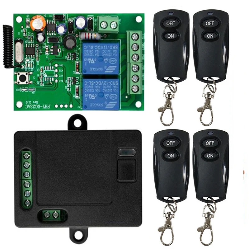 

Universal Wireless Remote Control AC 220 V 2CH Relay Radio Receiver Module Remote controller RF Switch for Gate Garage opener