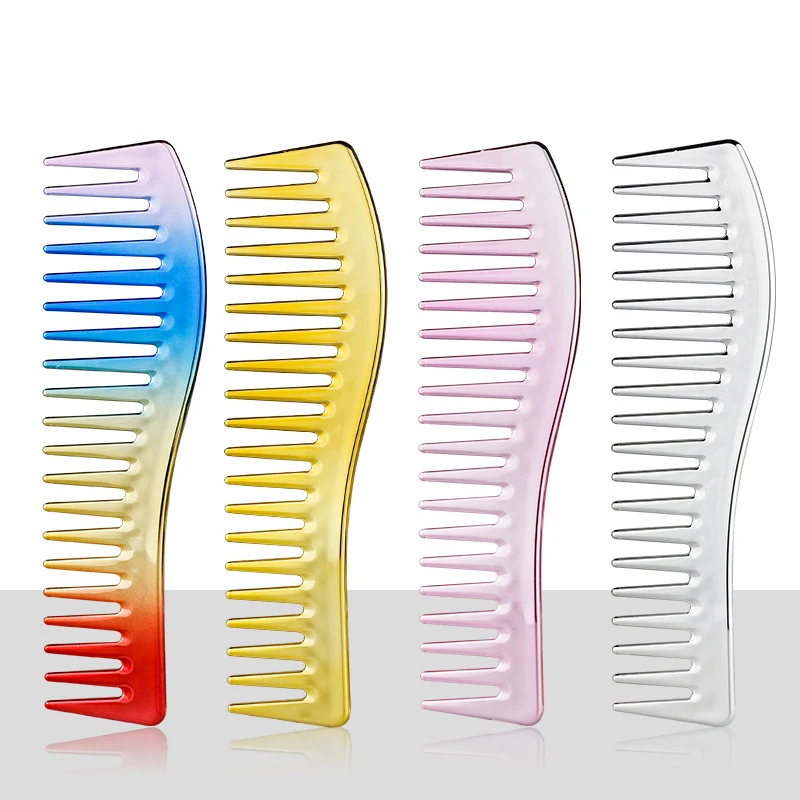 

Gradient Detangling Wide Tooth Hair Comb For Wet And Dry Hair High-grade Electroplating Stylish Comb Detangler Curly Hair Salon