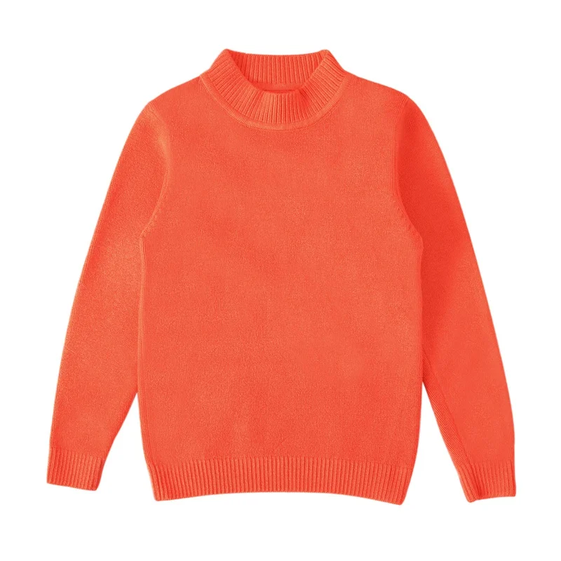

Boys And Girls Autumn And Winter Long Sleeve Solid Color Bottoming Sweater Middle Neck Sweater111
