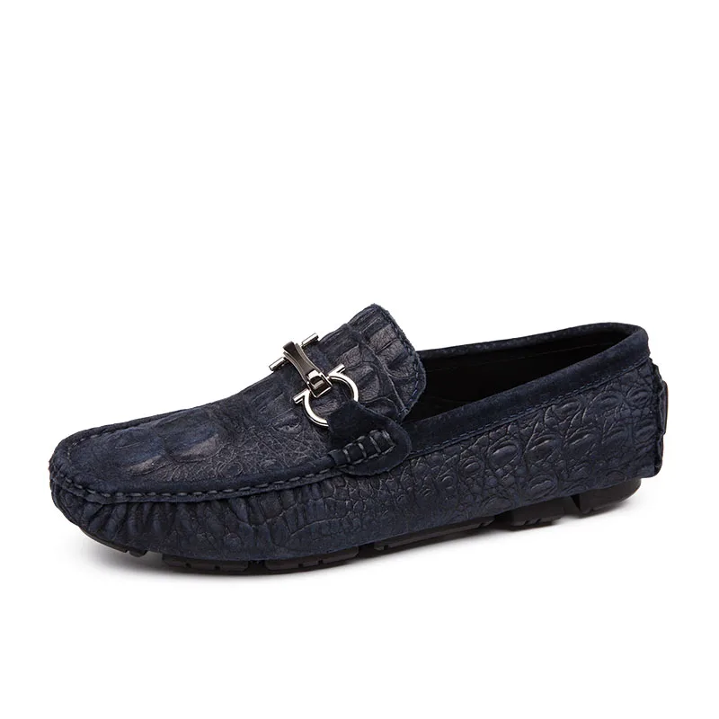 Dark Blue 8007-1 Ручная работа, повседневная мужская обувь без шнуровки, мужские лоферы размера плюс 45, 46, черные и белые Молодежные повседневные туфли для вождения, повседневные мужские кроссовки на плоской подошве - Цвет: Dark Blue 8007-1