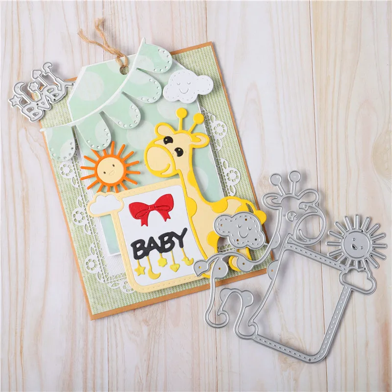 

Kokorosa Little Giraffe Metal Cutting Dies Baby Bow Dies Scrapbooking for Card Making Stencil Embossing Craft New Dies for 2020