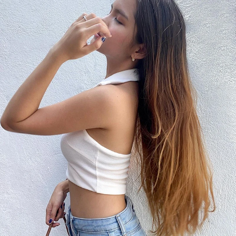 Повседневная Винтажная Майка на бретельках летние сексуальные однотонные майки