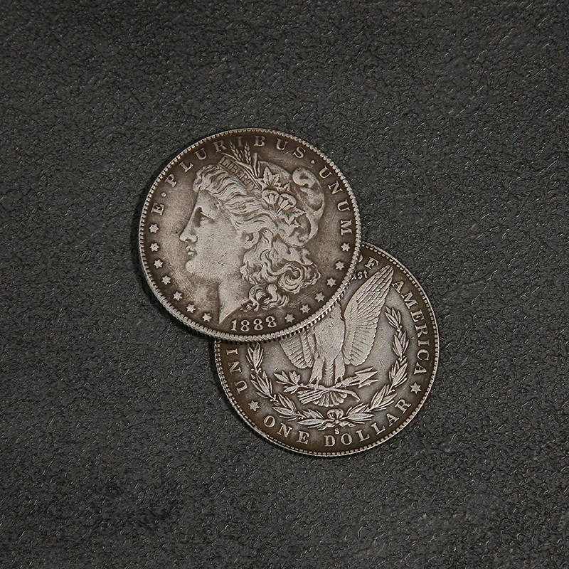 1 шт. 1888 Сталь моргановский доллар фокусы (3 8 см диаметр) памятная монета реквизит
