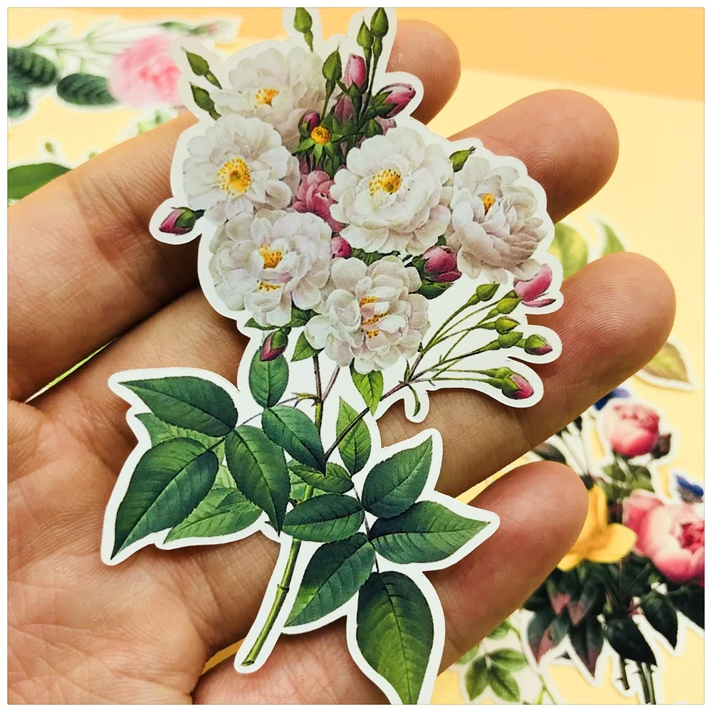 

16Pcs/Pack Retro Rose Flower DIY Craft Scrapbooking Album Junk Journal Happy Planner Decorative Stickers