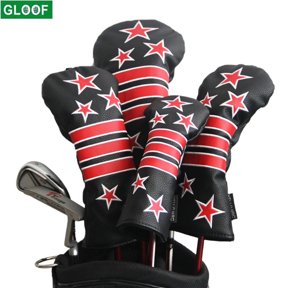 

1 3 5 UT Golf Head Covers Stars and Stripes Driver Fairway Wood Hybrid Head Cover Synthetic Leather with No. Tag