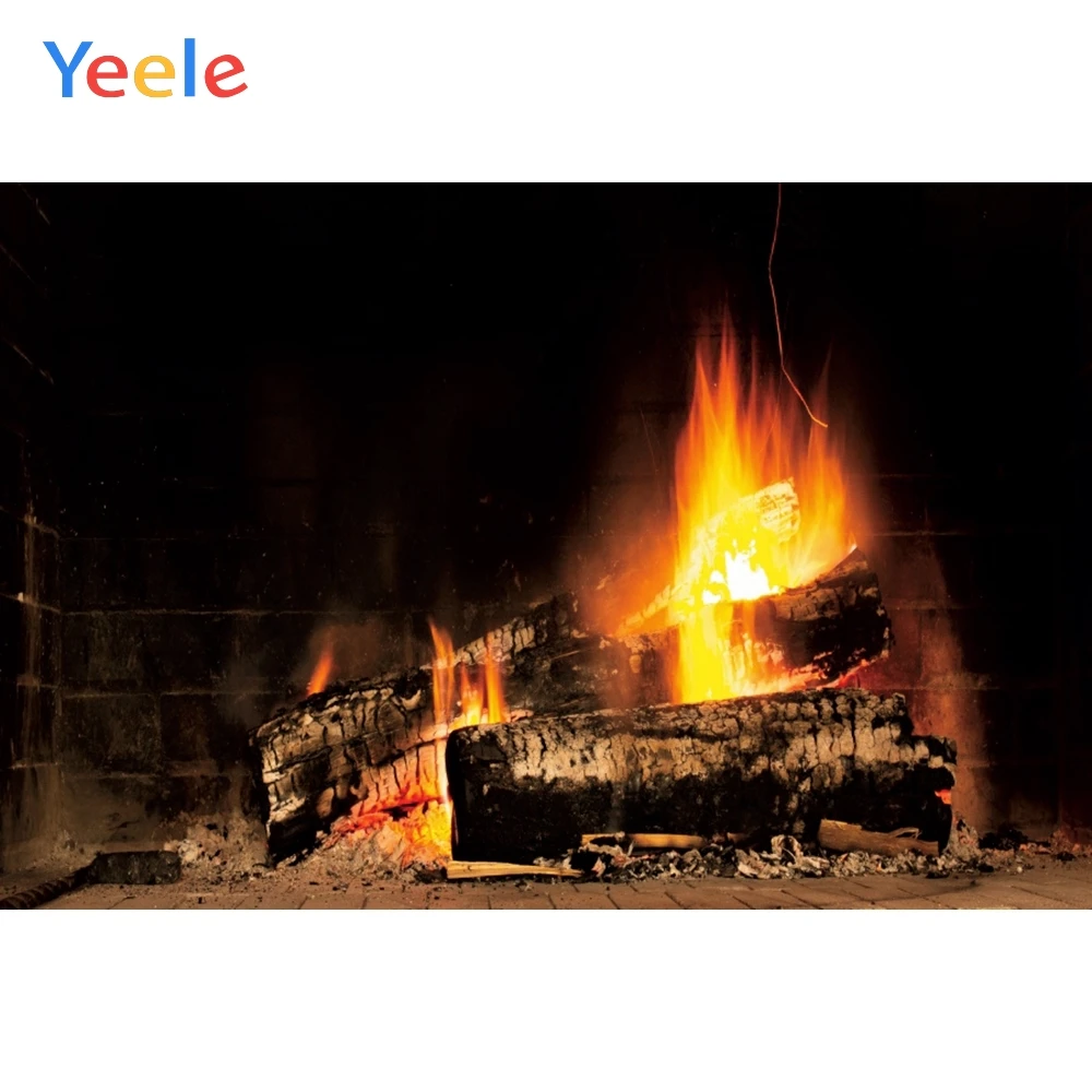 Фоны для фотосъемки с низким углом внутри камина пламенем фейерверком