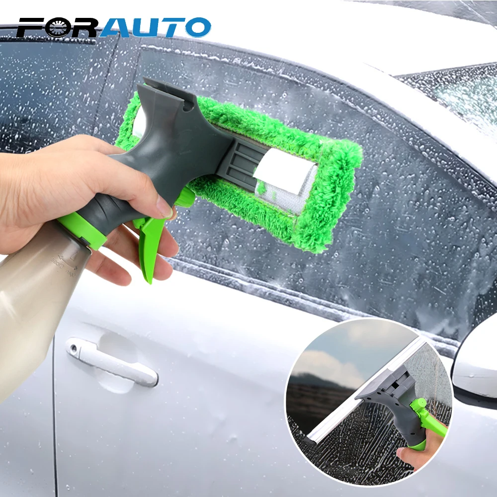 FORAUTO 3 в 1 Автомобильный прибор для чистки окон спрей-бутылка Стеклоочиститель комплект из микрофибры многофункциональные кисти очистка лобового стекла