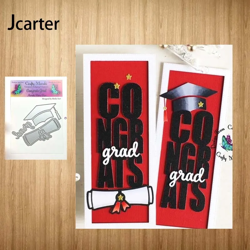 

2021 Grad Bachelor Cap Frame Metal Cutting Dies Craft Handmade Knife Mould Blade Punch Stencils Dies Cut for Scrapbooking Model