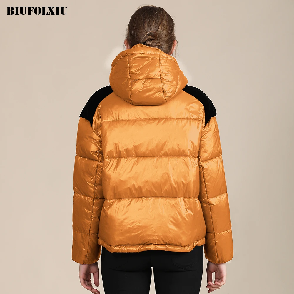 

BIUFOLXIU New Parkas Women Winter Autumn 2020 Thick pitchwork Jackets short Loose Coats Long Sleeve Female Outerwear