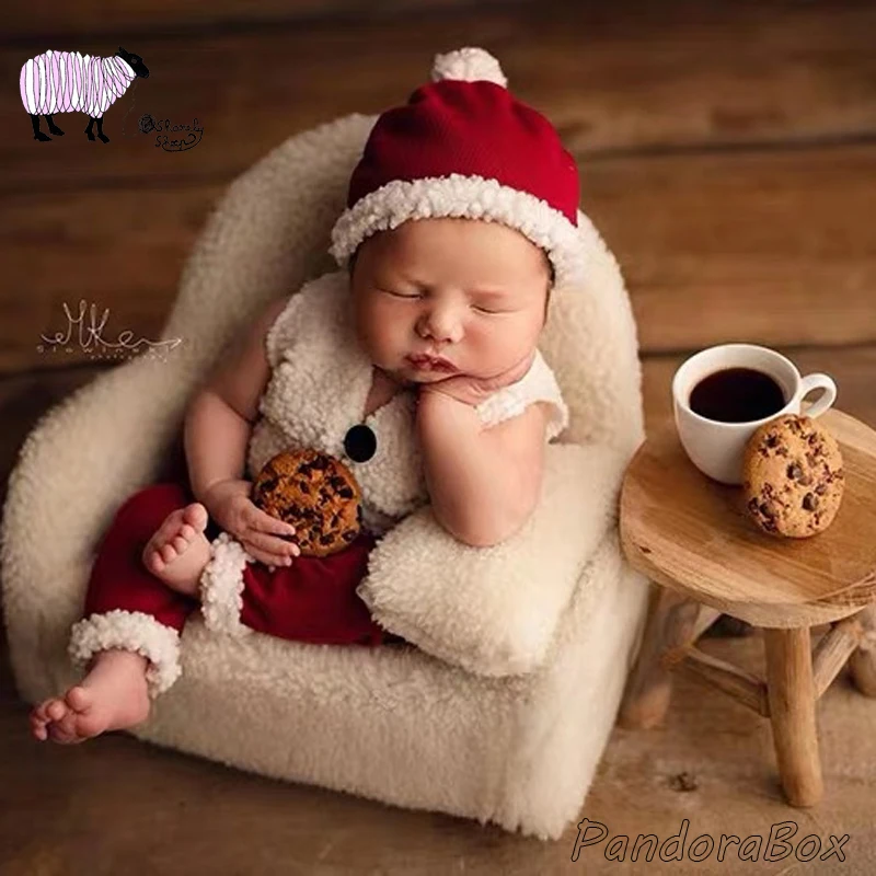 Новорожденная Рождественская одежда реквизит для фотосъемки новорожденных