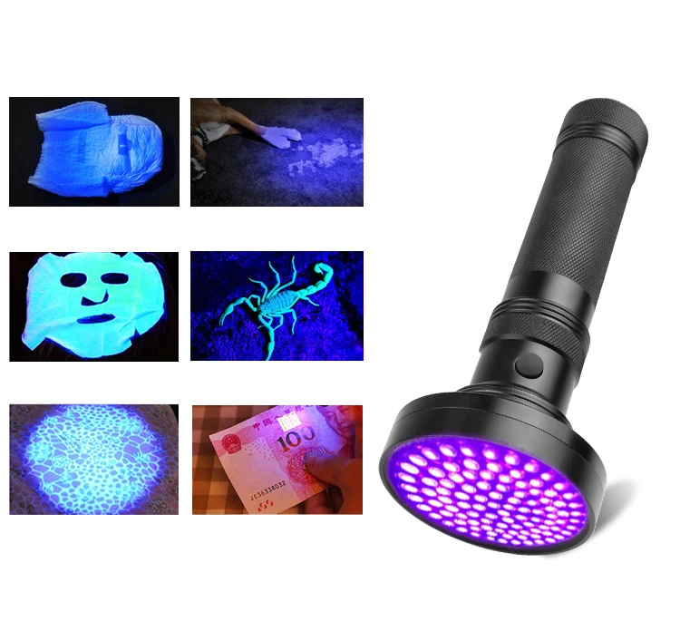 

UV Flashlight 100 LED 395 nM Ultraviolet Blacklight Flashlights Detector for Dry Pets Urine&Pet Stains&Bed Bug z50