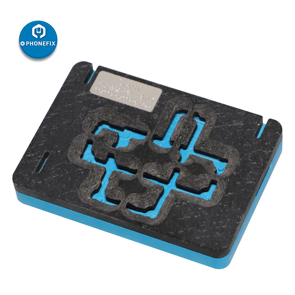 qianli 3 in 1 motherboard middle layer fixture board 3d bga reballing stencil tin planting for iphone 11 11pro max template free global shipping