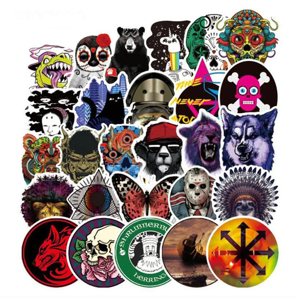 

10/30/50PCS Cartoon Gothic Horror Tide Brand Graffiti Luggage Laptop Guitar Waterproof Sticker Decorative Toy Wholesale