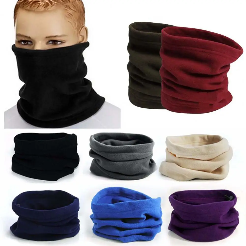 

Neck Scarf Unisex Winter Warm Outdoor Multifunctional Adjustable Solid Color Fleece Scarfs Wool Skiing Winter Scarf