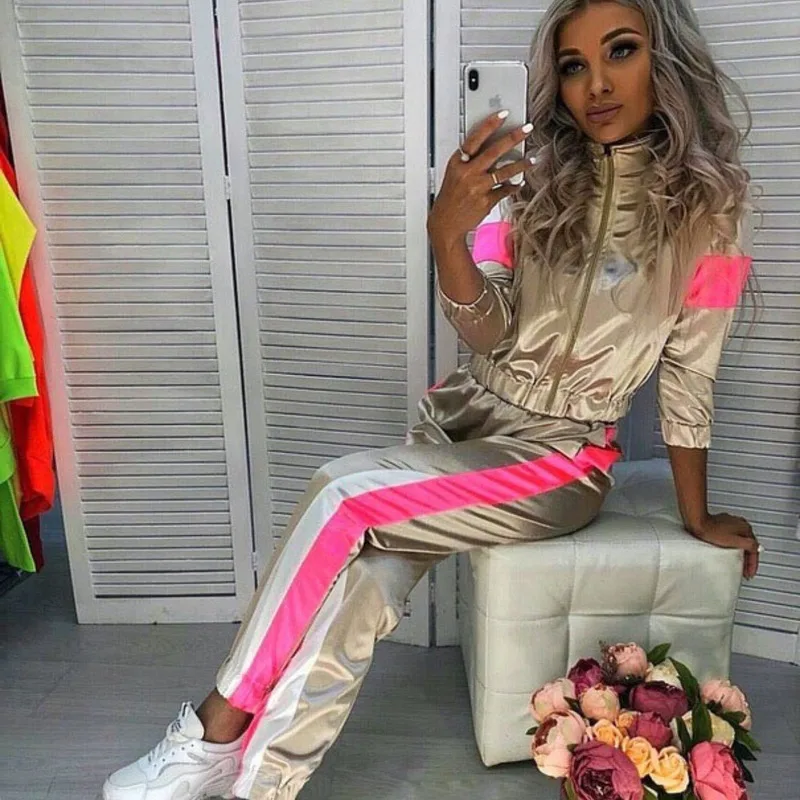 Водонепроницаемый цветной сексуальный спортивный костюм из двух предметов для