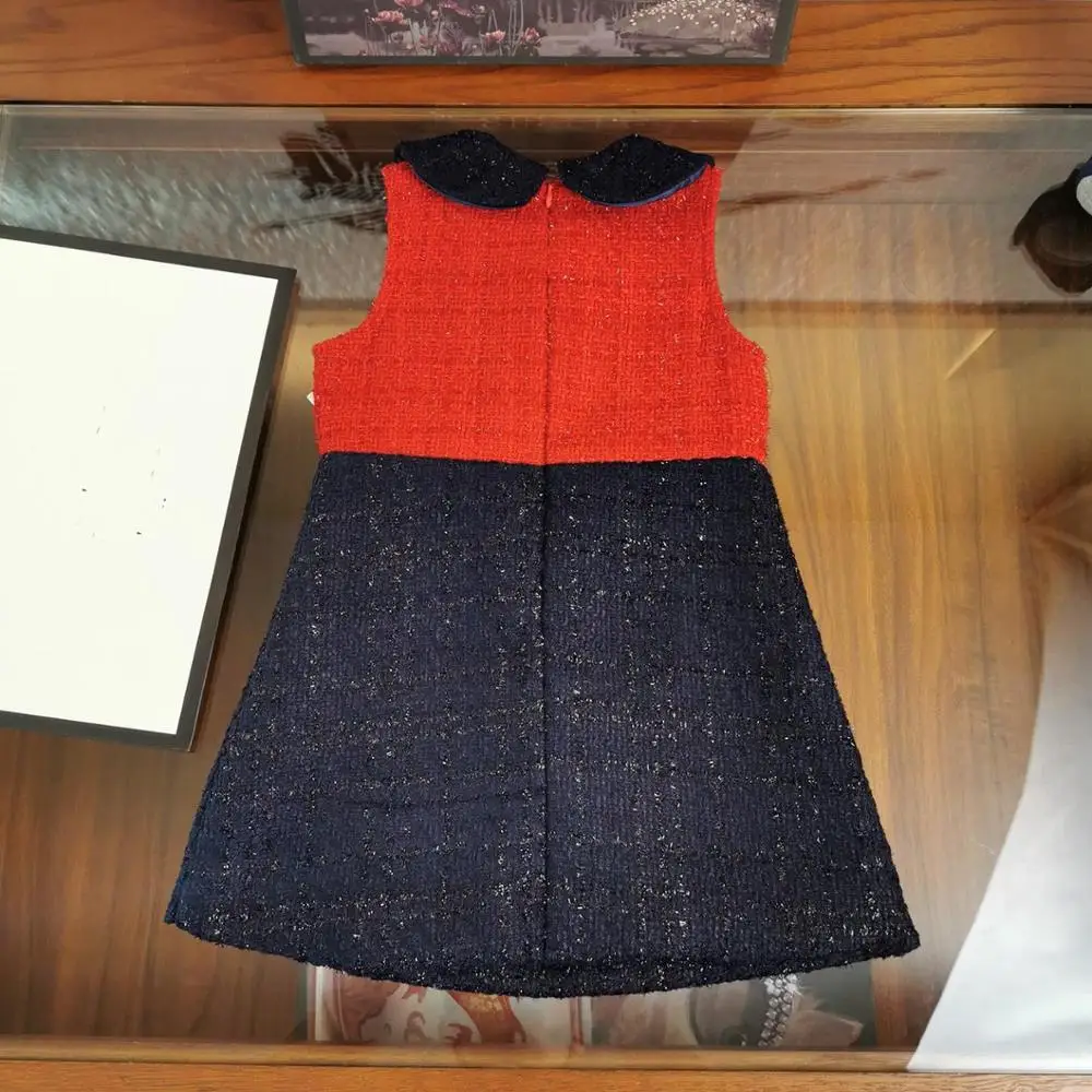 New Button Princess Dress Toddler Baby Girls Christmas Fall Winter Party Bow For Girl Luxury Brand Clothing | Детская одежда и