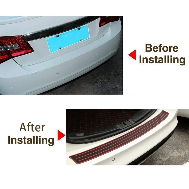 Черный и красный резиновый протектор заднего бампера длиной 35 4 дюймов защита на