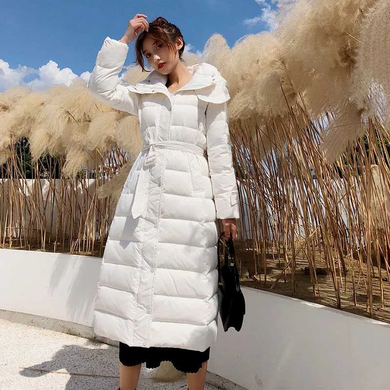 Зимняя женская куртка 2020 длинная пуховая парка женское пуховое пальто