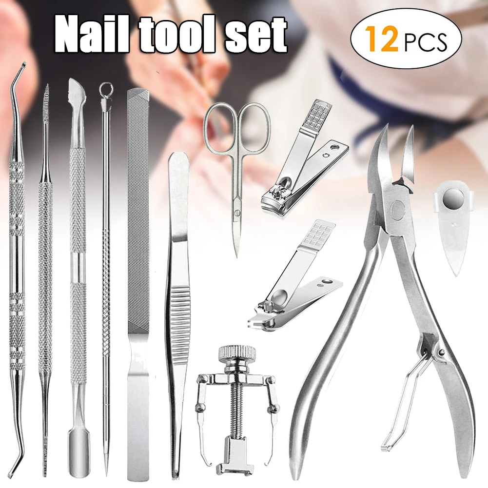 

Wholesale 12Pcs/set Ingrown Toenail Tool Pedicure Tools Household Nail Clipper Set Pedicure Kit M3