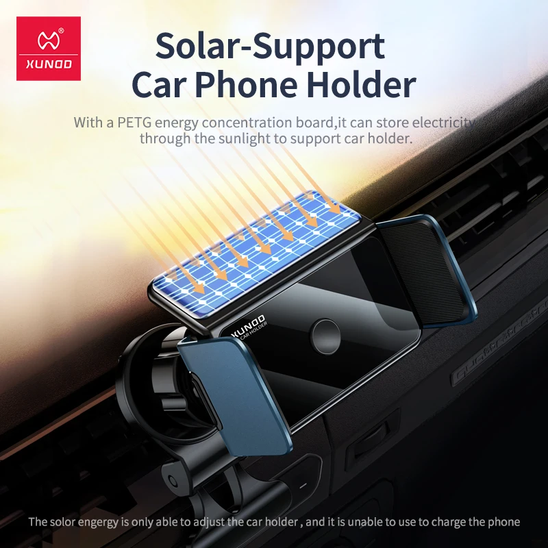 xundd universal car phone holder stand car air outlets mount stand for iphone xiaome samsung solar energy electric car holder free global shipping