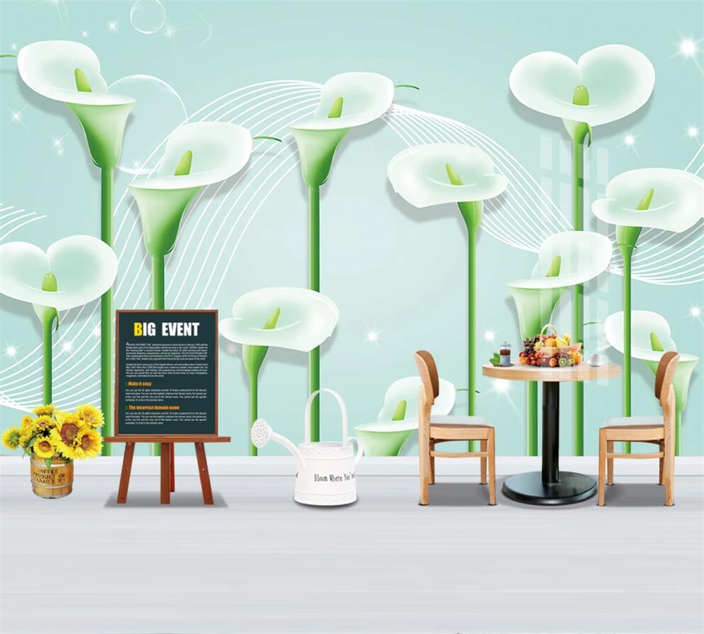 

beibehang Custom wallpaper fashion mural HD modern 3D romantic crystal calla line starlight background wall papel de parede