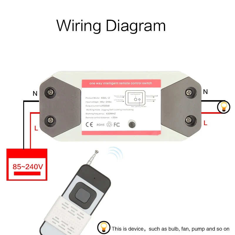 Универсальный беспроводной пульт дистанционного управления DieSe 433 МГц 85-240 В