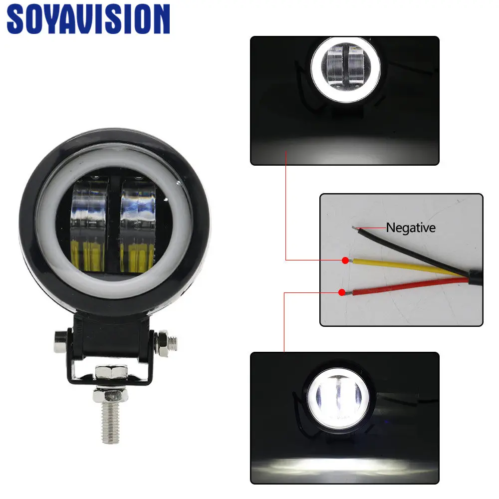 3 дюйма 20 Вт Водонепроницаемая Светодиодная рабочая фара круглые/квадратные