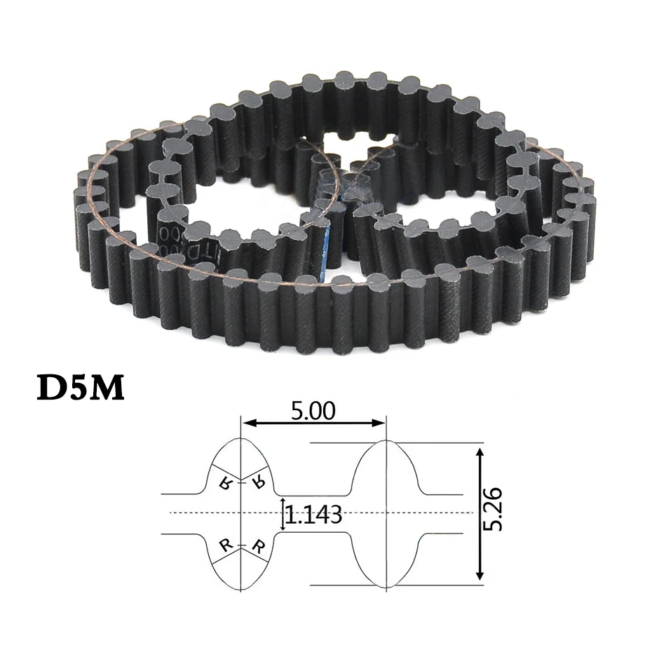 1 шт. D5M1225-D5M1500 двухсторонний зубчатый ремень двухсторонние зубчатые синхронные ремни Ширина 15 мм 20 мм 25 мм