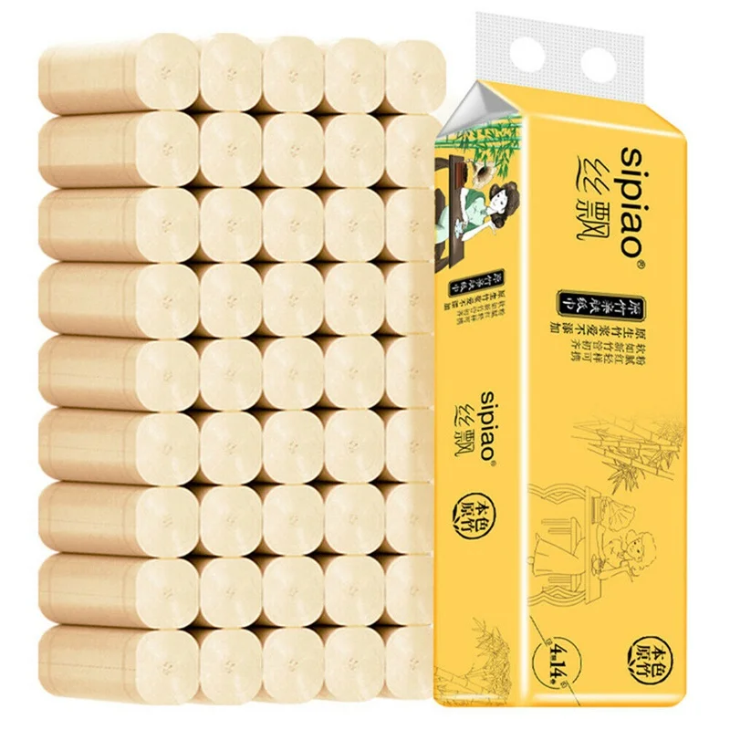 14 рулонов натуральная бамбуковая целлюлоза туалетная бумага 4 слоя безвредные