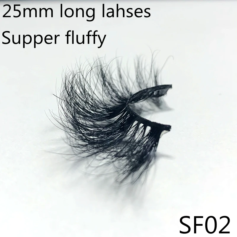 

Rainsin Wholesale Eyelashes 1 Pair 25 mm Super Fluffy Mink Wispy With Box Dramatic Volume Messy Long 25mm 3d Mink False Lashes