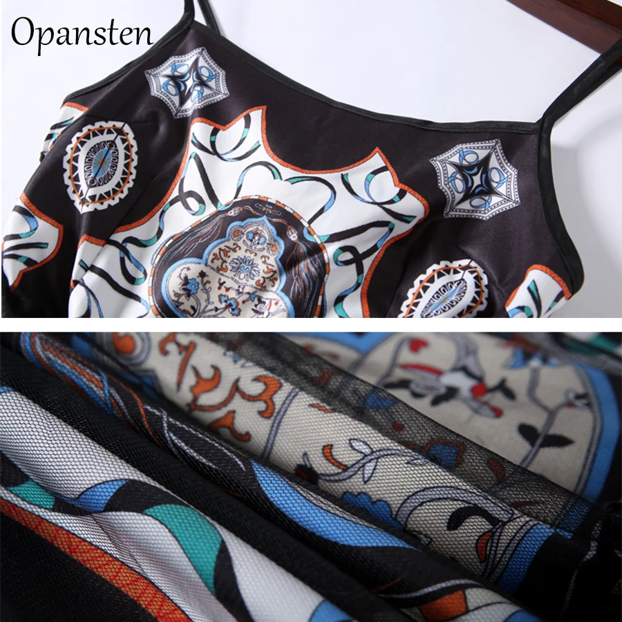 

2019 Vintage Flower Print Evening Dreass Mesh Perspective Hollow Woman Sexy Party Dress Elegan Female Summer Dress