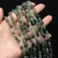 natural stone beads irregular green rutilated quartzs scattered bead for jewelry making bracelet necklace crafts accessories