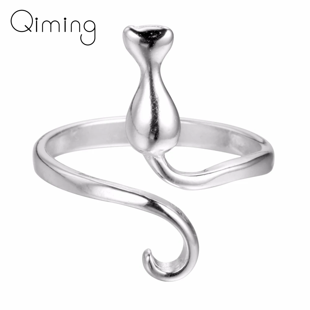 Кольца в виде милых кошек и животных простое ювелирное изделие открытое