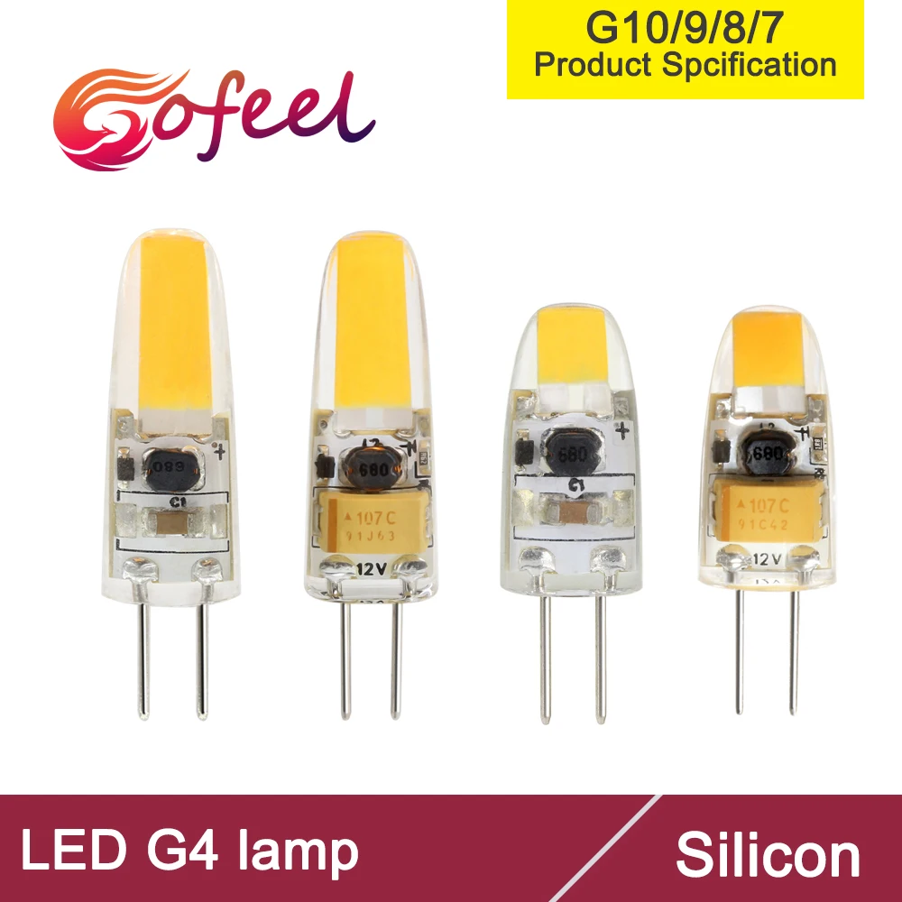 5 шт. G4 светодиодный AC DC 10V 12V 30V 1W 1 W светильник лампы COB SMD регулируемой яркостью